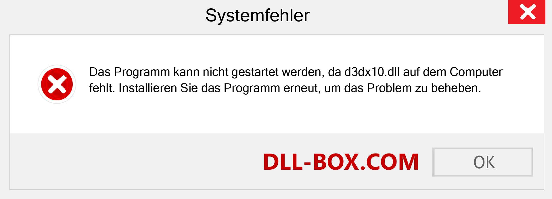 d3dx10.dll-Datei fehlt?. Download für Windows 7, 8, 10 - Fix d3dx10 dll Missing Error unter Windows, Fotos, Bildern